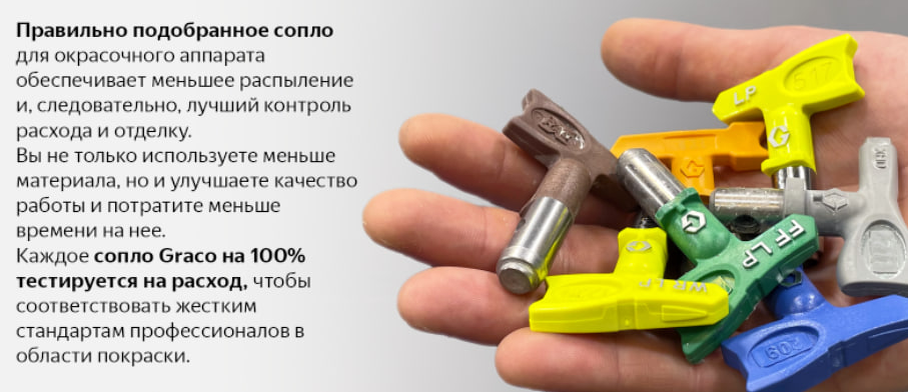 Окрасочные сопла Graco в руке